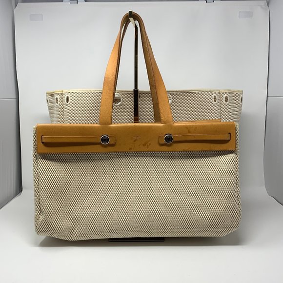 Hermes herbag hand bag beiges canvas - Picture 2 of 16